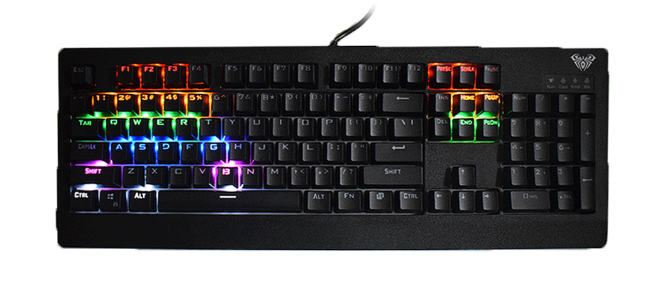 AULA игровая клавиатура RGB подсветка USB проводной черный переключатель Эргономика 104 клавиши против ореолов Механическая геймерская клавиатура#886