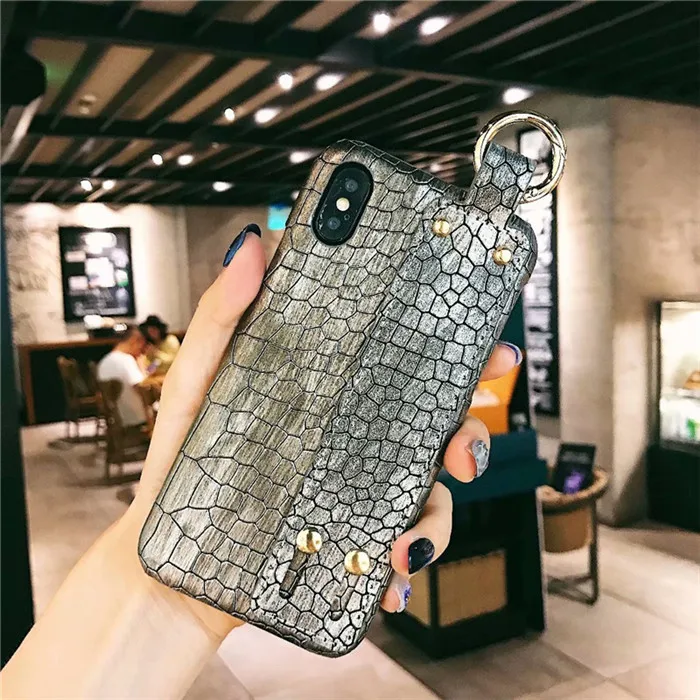 Чехол DIS, роскошный ремешок на запястье, чехол для телефона, для iphone 8, 7, 6s, 6 plus, XS MAX, X, XR, стильный, сплошной цвет, PC, твердый корпус, полуупаковка, задняя крышка