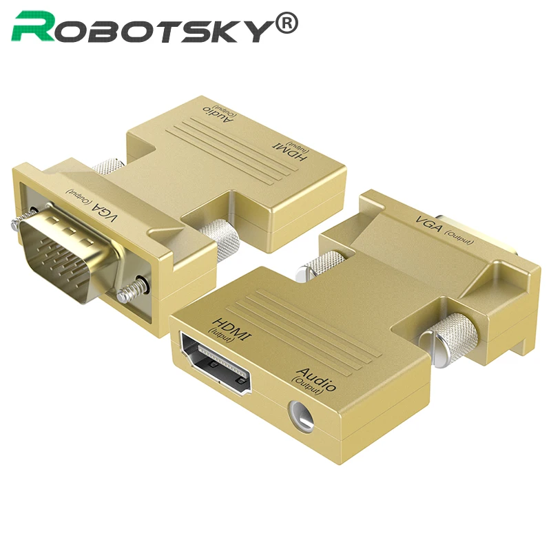 HDMI-VGA конвертер Женский-Мужской с аудио адаптером сигнал HDMI-VGA адаптер передачи аудио 1080P для HDTV проектора