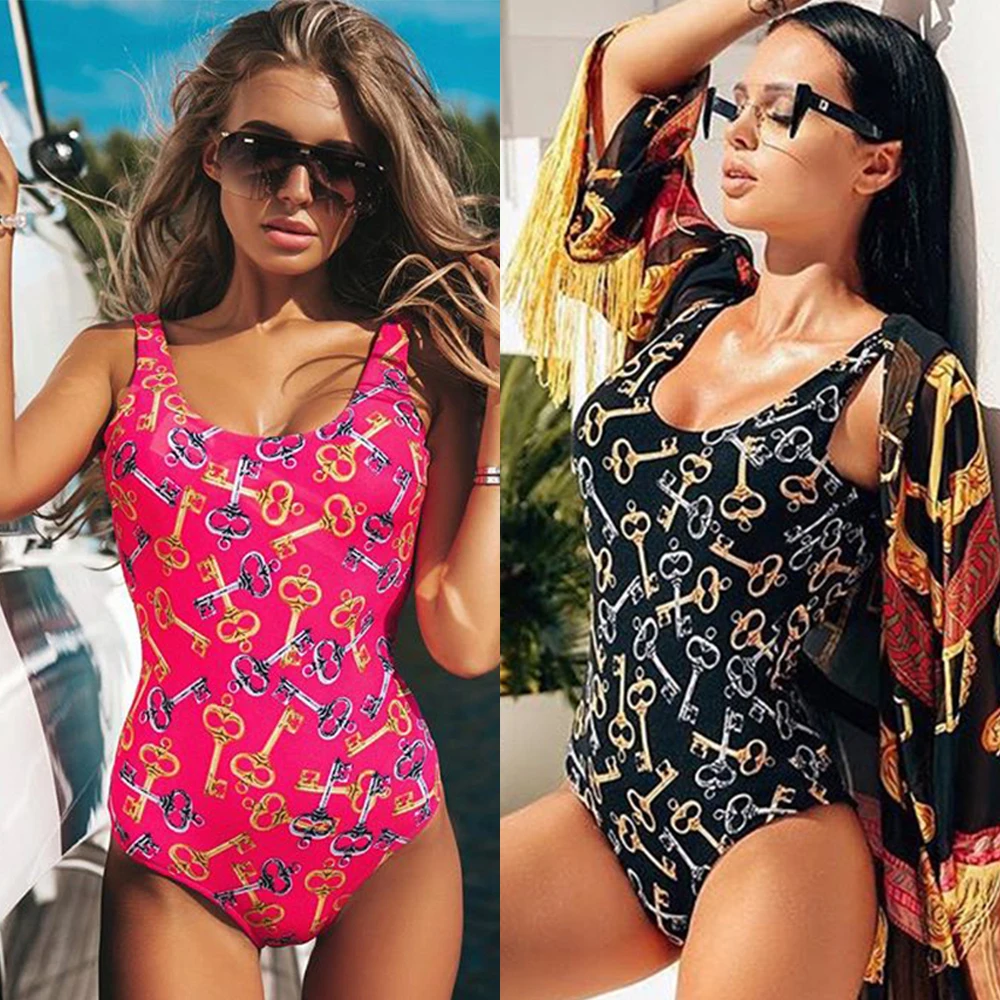 2019 г. лидер продаж купальник ROSIELARS с принтом клавиш Женский односекционный костюм