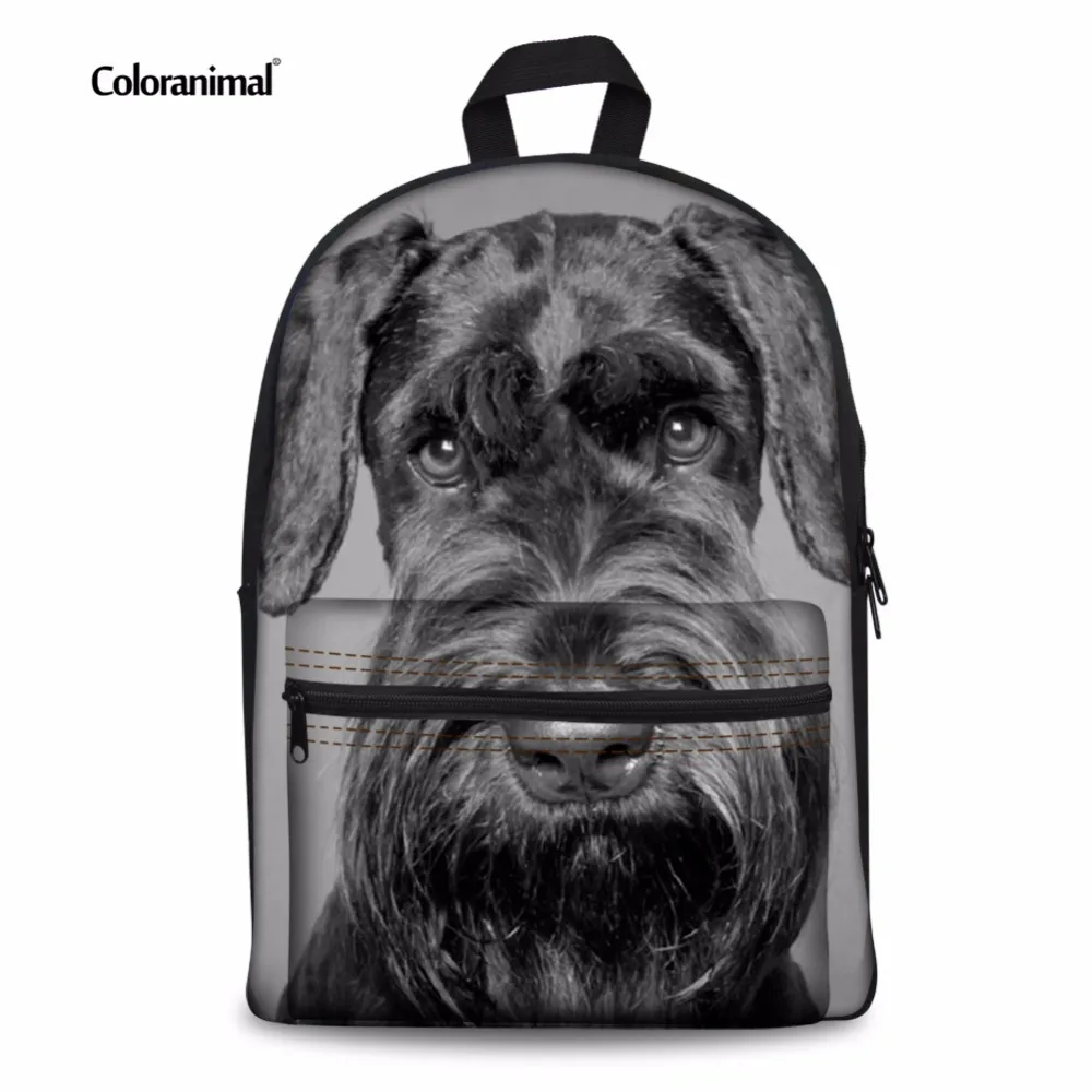 Женский рюкзак для путешествий с цветными животными Schnauzer повседневный большой