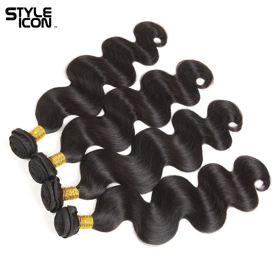 Перуанские волнистые волосы с фронтальной Styleicon не-Remy фронтальные и пучки