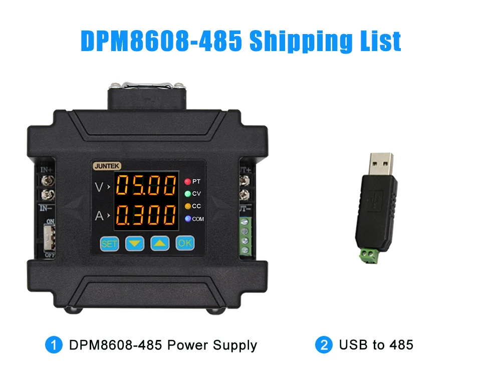 Juntek DPM8608 связи Питание бак Напряжение удаленного цифрового управления постоянным Напряжение ток DC-DC понижающий 60V 8A
