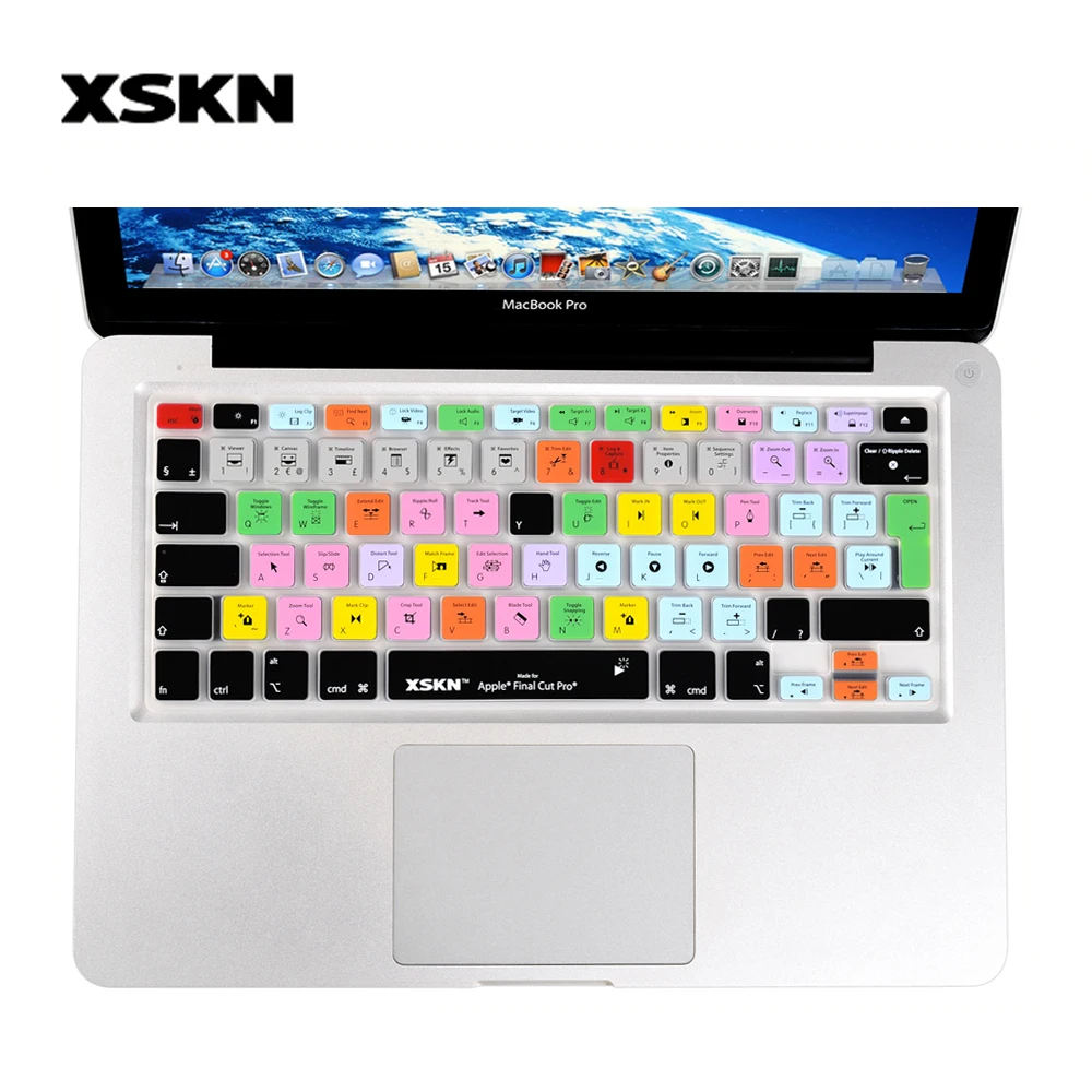 Силиконовый чехол XSKN для клавиатуры Apple Macbook Pro последняя версия 7|keyboard cover skin|shortcut