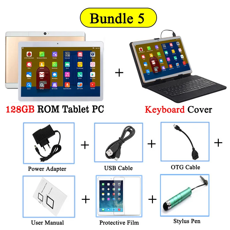 128G TAB Keyboard Глобальная версия HD 10 дюймов Android 8,0 планшеты ПК 4 Гб ram 128 ГБ rom Deca Core 4G LTE 1920*1200 ips 8.0MP WiFi A-GPS - Комплект: 128G TAB Keyboard