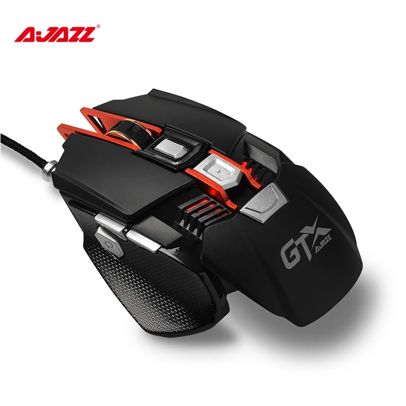 Фото Проводная эргономичная оптическая игровая мышь Ajazz GTX 4000DPI RGB светодиодная
