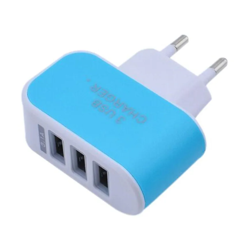 Настенное дорожное зарядное устройство переменного тока с тройным USB портом 3 1 а