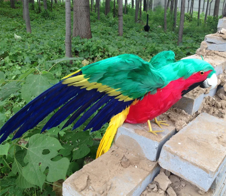 big simulation green-blue&red parrot toy polyethylene & furs wings model gift about 45cm 1554 | Игрушки и хобби
