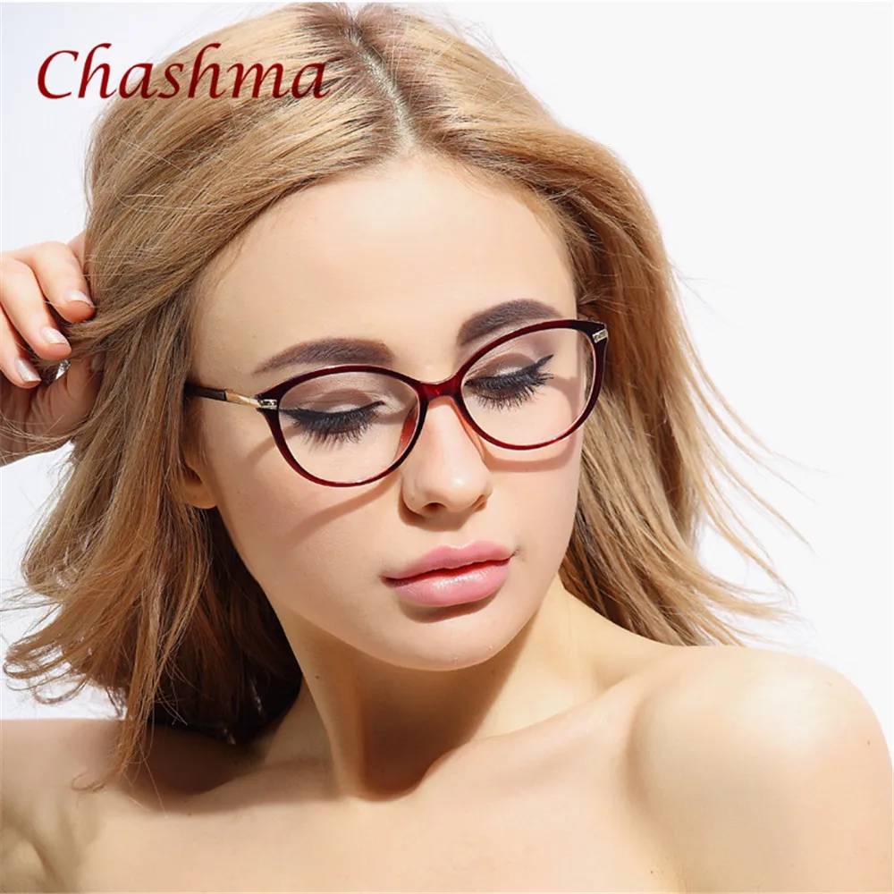 Chashma бренд TR 90 кошачий глаз стильные lentes opticos mujer маленькие очки для лица Модные