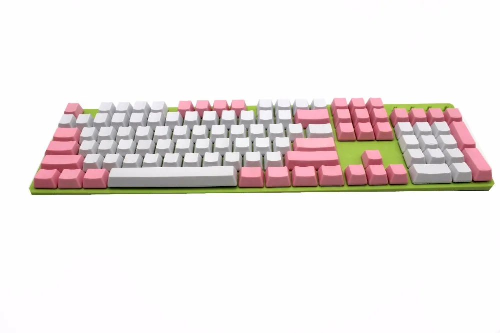 Бесплатная доставка YMDK Белые Розовые Смешанные толстые клавиши PBT 61 87 104 OEM