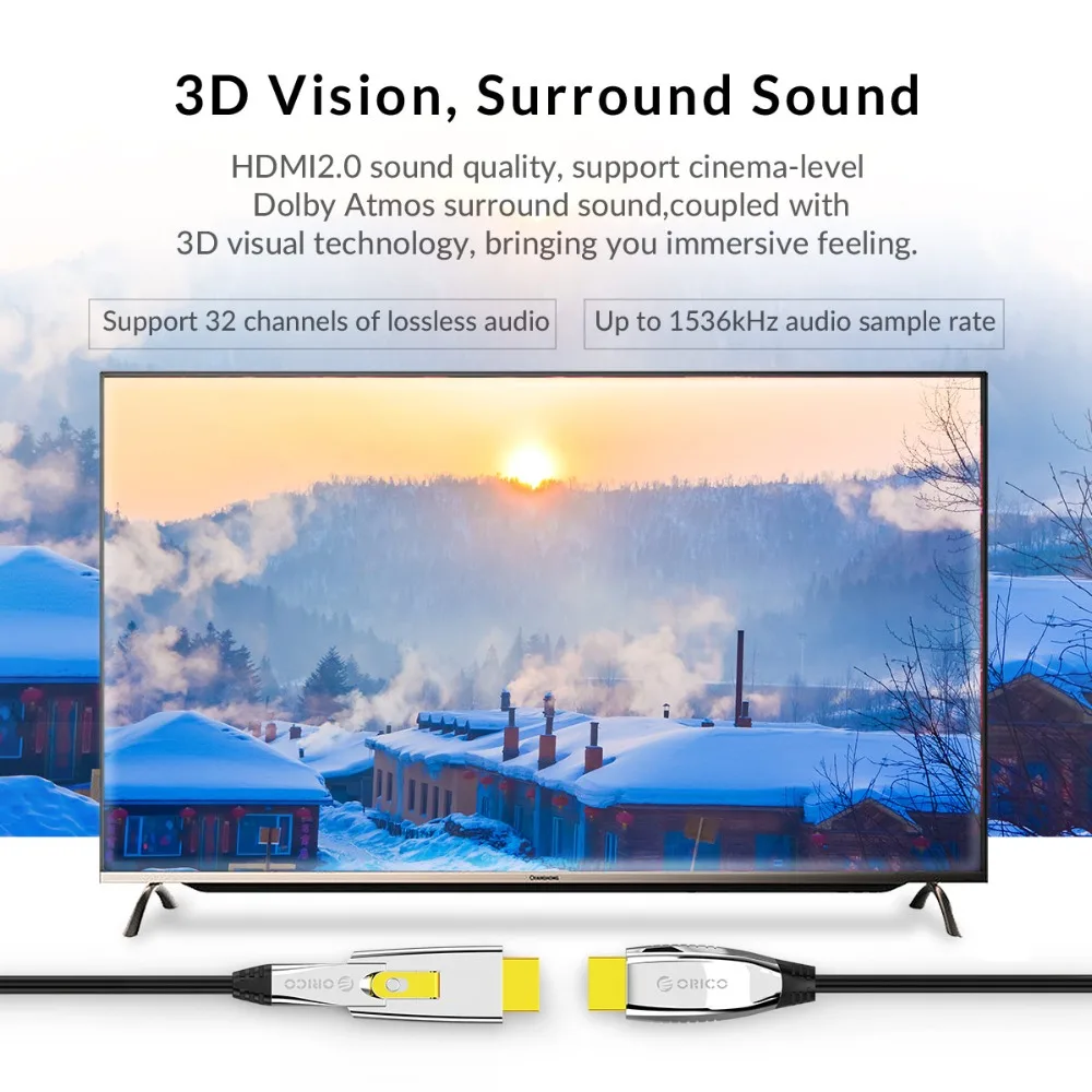Micro HDMI/HDMI к HDMI папа мужчине порт волоконно оптический видео адаптер кабель для