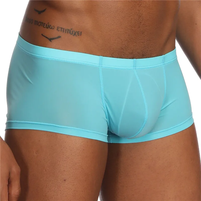 JOCKMAIL, новинка, сексуальное мужское Прозрачное нижнее белье, боксеры, шорты, мужские трусы, ледяной шелк, мужские трусы, трусы, cuecas, Гей Нижнее белье