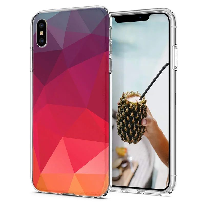 Soft Phone Case For iPhone 6 7 XS Max Covers TPU Colorful Sky Geometry Painted Design Fundas X XR F015 |