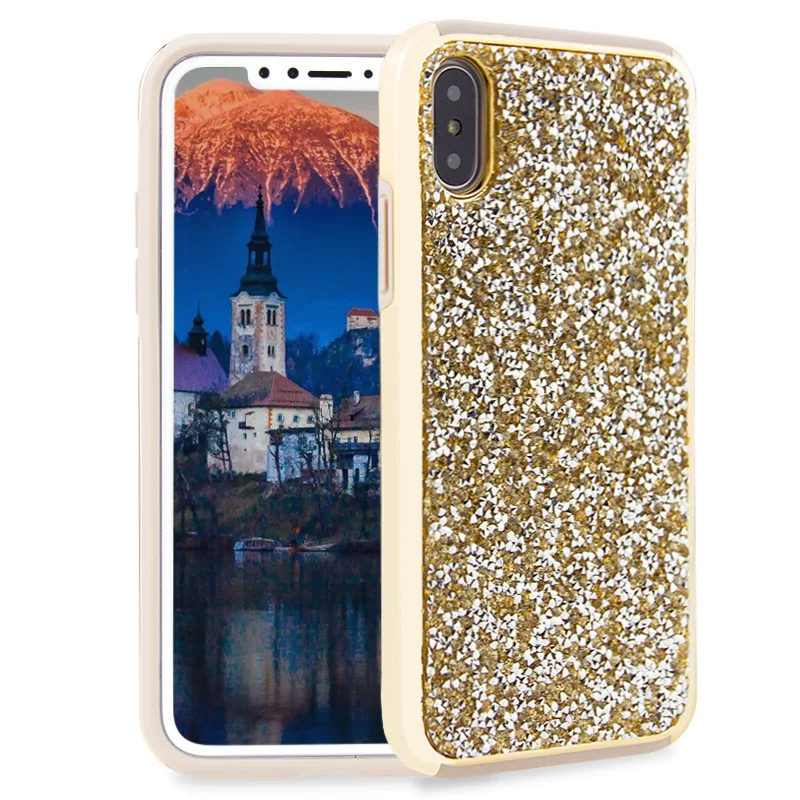 2018 новые и популярные модные роскошные покрытие кадра + Bling Блеск Сияющий мягкая