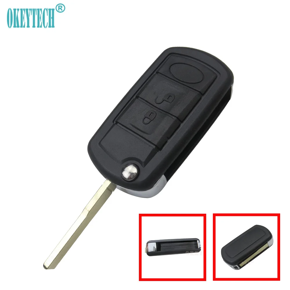 

OkeyTech 3 Button For LAND ROVER Range Rover Sport LR3 Discovery Flip Folding Replacement Remote Car Key Shell Case Fob Blade