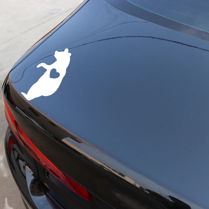 

YJZT 7.5CM*15.3CM Brown Bear Love Design Car Sticker Vinyl Decal Body Of Car Decor Black/Silver C4-1364