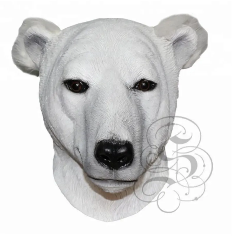 

2018 Halloween Cosplay High Quality Animal Latex White Bear Cute Mask
