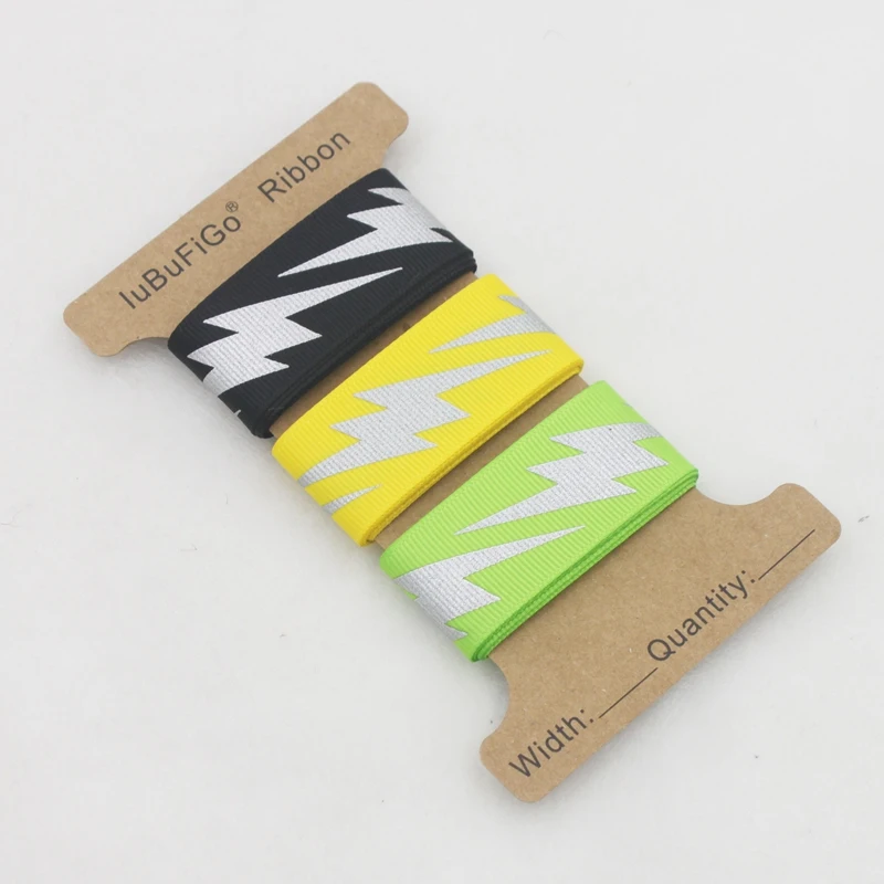 [IuBuFiGo] 1 &quot25 мм предупреждающая светоотражающая лента Grosgrain DIY для банта на волосы