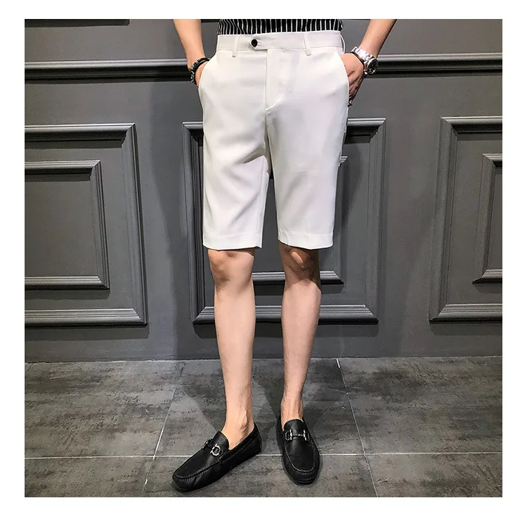 Короткий костюм брюки мужские платья брюки красные пятые Брюки Slim Fit Королевский синий Pantalon Slim Homme летние шорты Calca Social casual