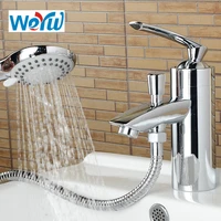 weyuu bathroom basin faucet with shower head vessel sink water tap cold and hot mixer toilet taps chrome finish