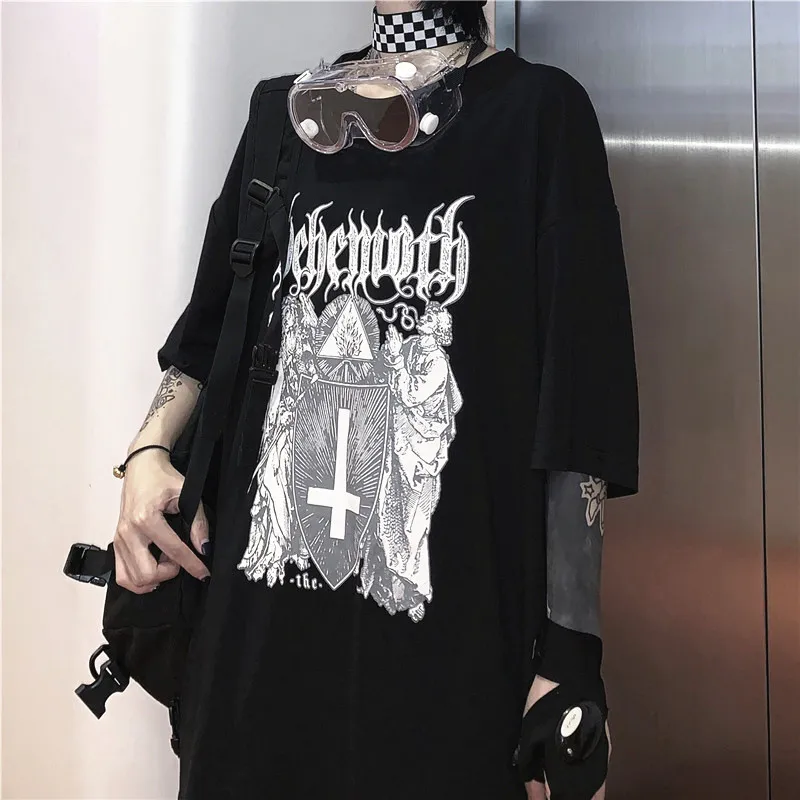NYOOLO Harajuku, дизайнерская футболка с принтом в виде крестов и букв, летняя уличная одежда, свободная футболка с коротким рукавом, женская и Мужская одежда, Топ