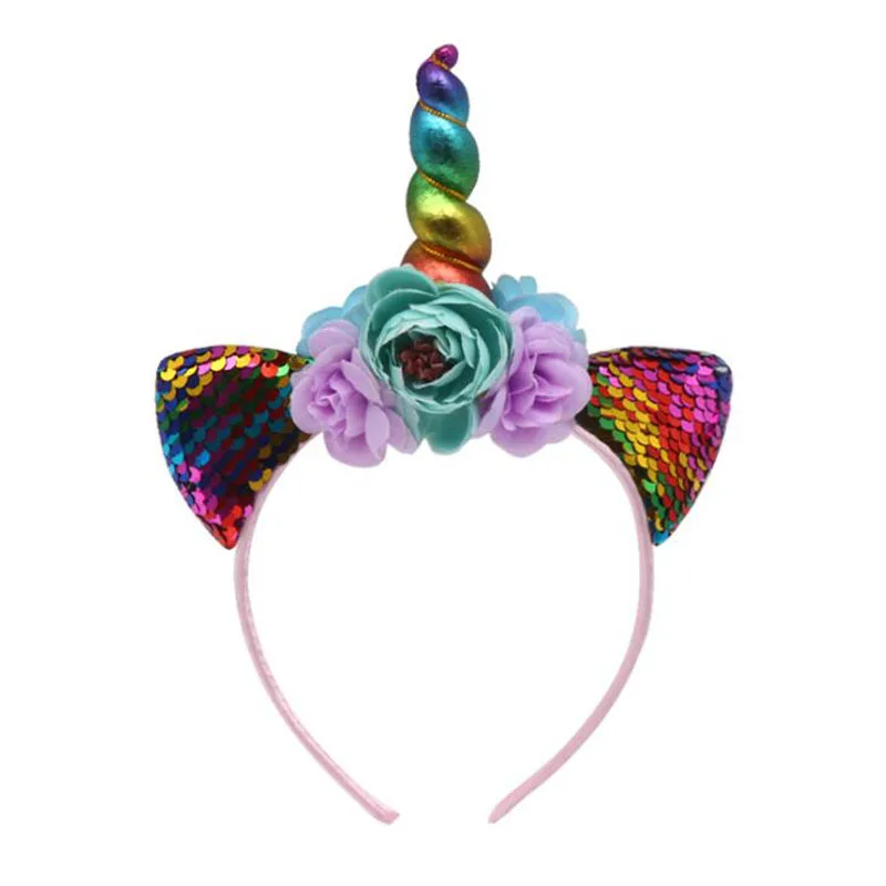 10 шт./лот Детская повязка на голову с блестками кошачьи ушки милые головные уборы