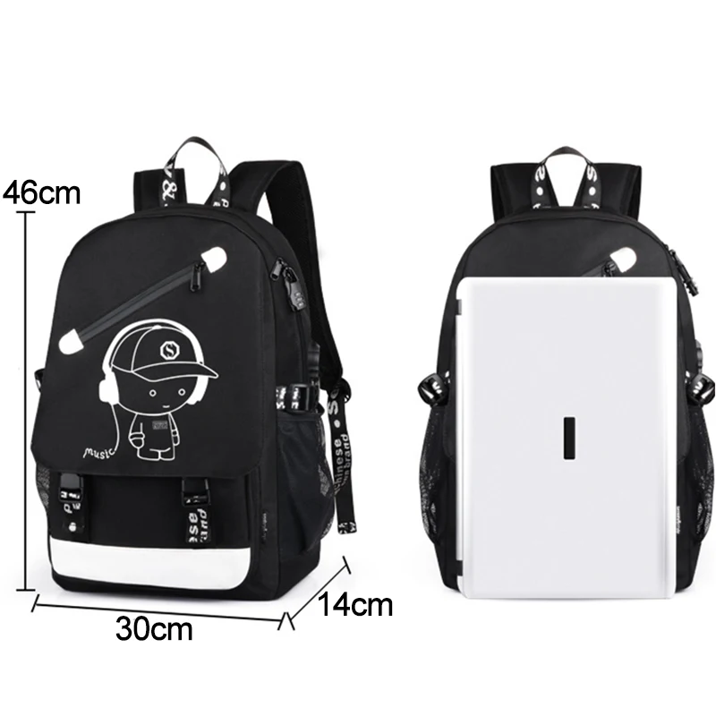 Рюкзак с usb зарядкой светящийся дорожный рюкзак для женщин школьные рюкзаки