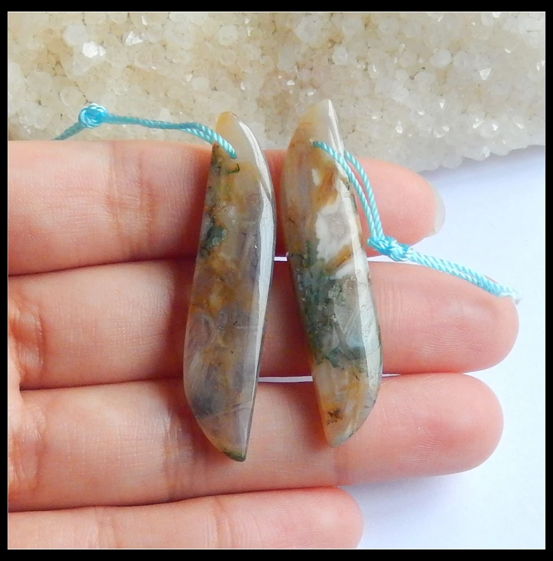 Женские серьги с бусинами из бамбука и агата 45x10x5 мм 7 66 г|earring accessories|earring jewelry