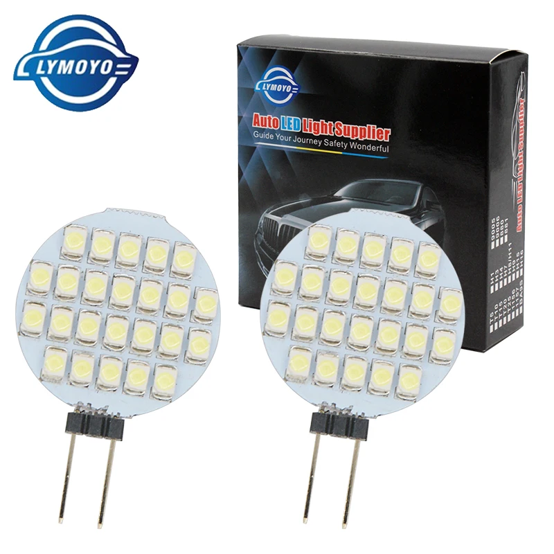 LYMOYO 10 шт./лот DC 12 В G4 24LED круглый Диапазон капот лампа 2835 24SMD свет Кукуруза лампы