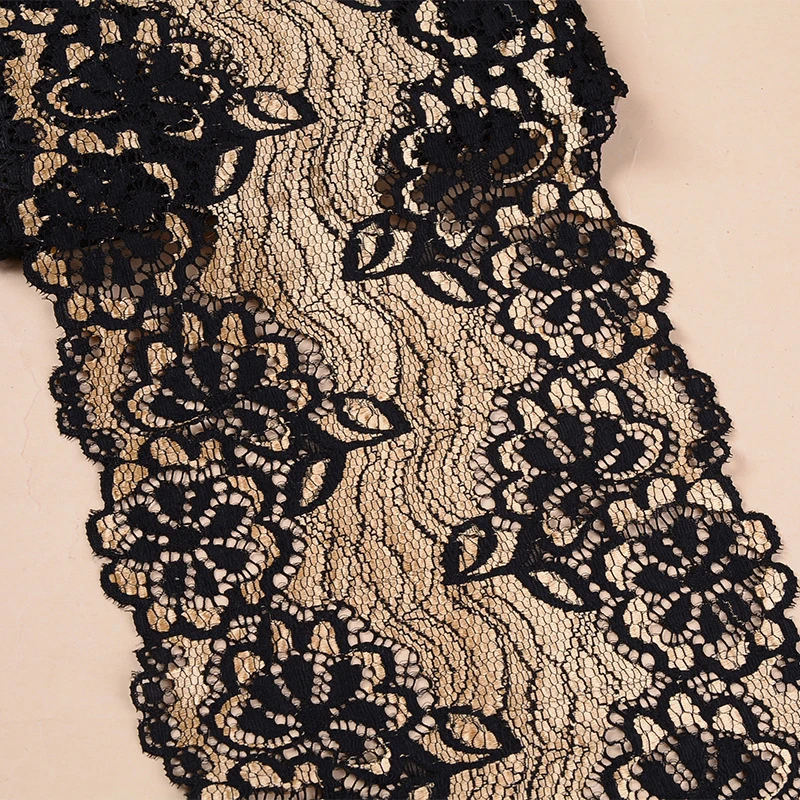 1 ярд шириной 18 см шикарная кружевная отделка с цветочной вышивкой стрейчевая