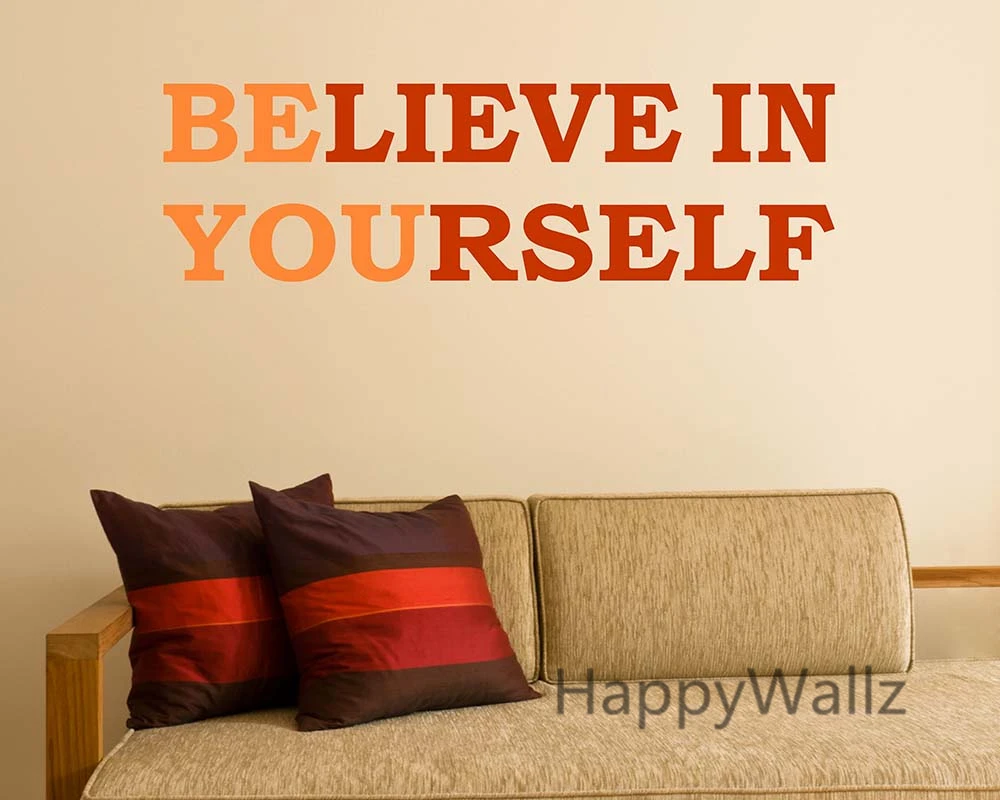 

Motivational Quote Wall Sticker Believe in Yourself Inspirational Lettering Quote Wall Decal DIY Modern Wallpaper Q13