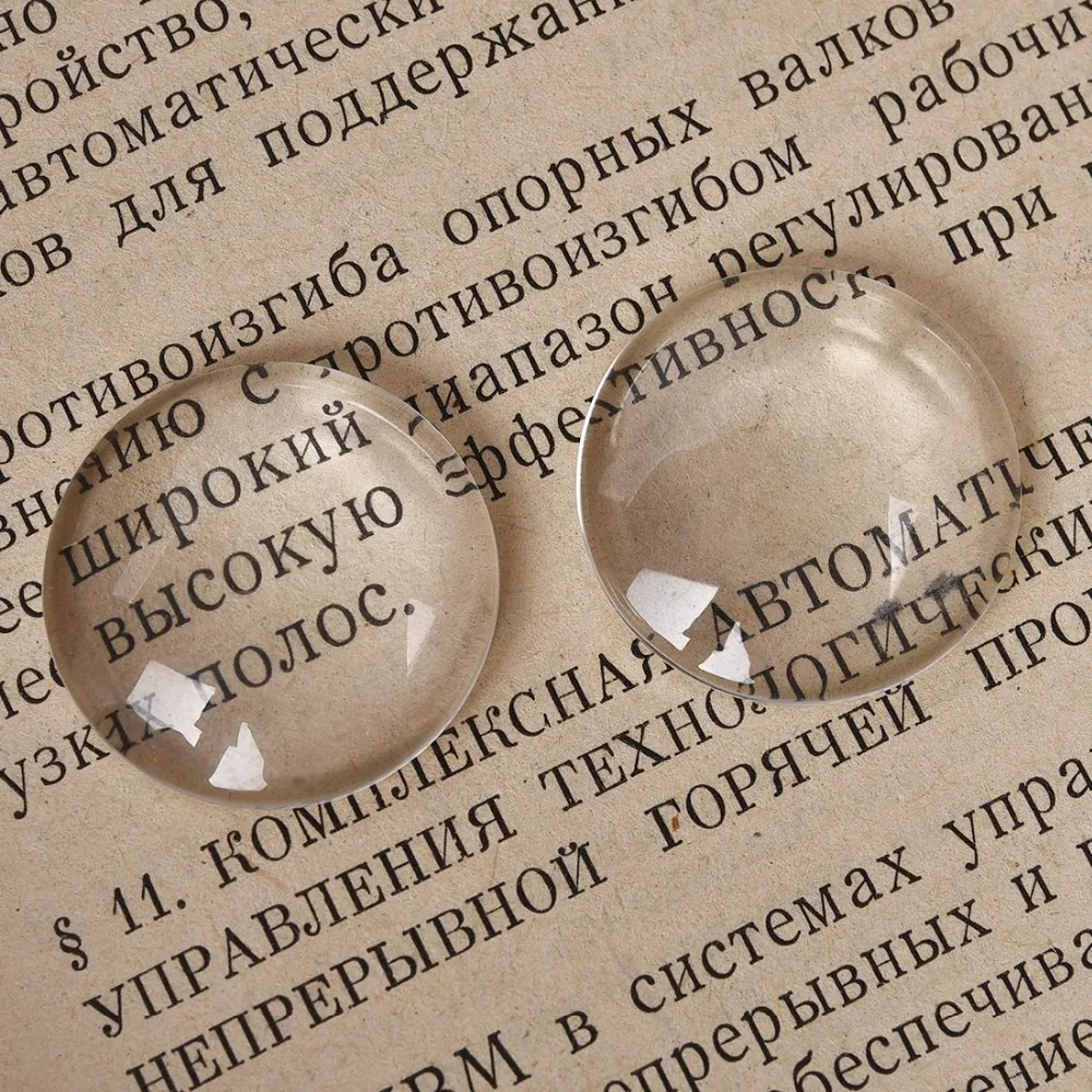 10 шт./лот 25 мм круглые кабошоны прозрачное стекло прозрачная плоская задняя часть