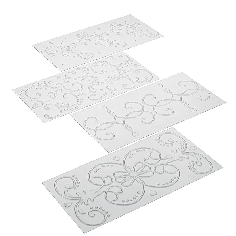 4 PCS/Set DIY Cake Plastic Transparent Texture Lattic Roll Rattan Mat Border Decorating Tools Mold Fondant Molds | Дом и сад