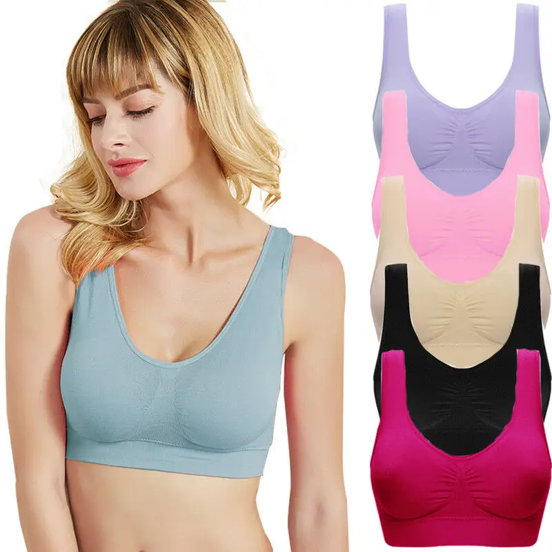 Новинка женский спортивный бюстгальтер для бега и йоги бесшовный с подкладкой