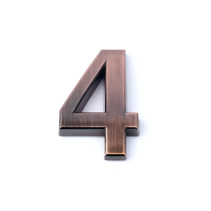 4 1 шт. высота 5 см номерной знак 0,1, 2,3, 4,5, 6,7, 8,9 современный бронзовый цвет доска номер квартира/отель/автомобиль DIY логотип стикеры пластины - Цвет: 4