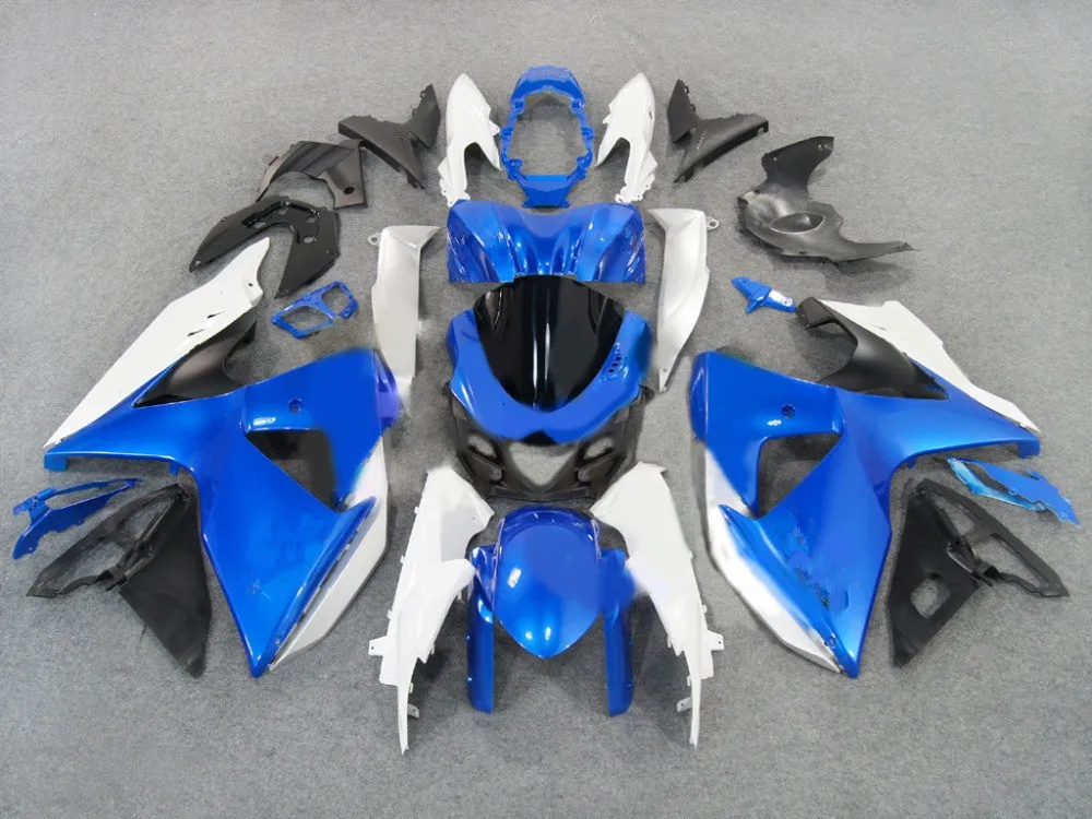 Комплект обтекателей под давлением для GSXR1000 09 10 GSX R GSXR 1000 K9 2009 2010 белый синий ABS
