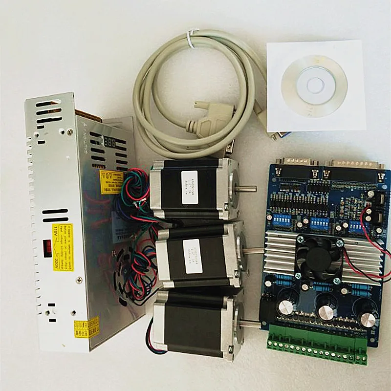 3 оси Nema 23 шаговый двигатель 255oz-in и плата драйвера TB6560 3.5A+ 220V источник питания 350W+ CNC Комплект/маршрутизатор