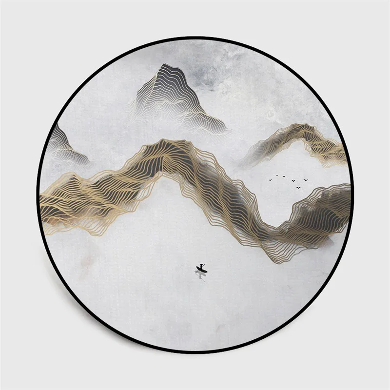 Chinese Style Round Area Rugs Birds Flowers Pattern Home Decor Living Room Bedroom Sofa Non-Slip Floor Mat Yoga Carpets | Дом и сад