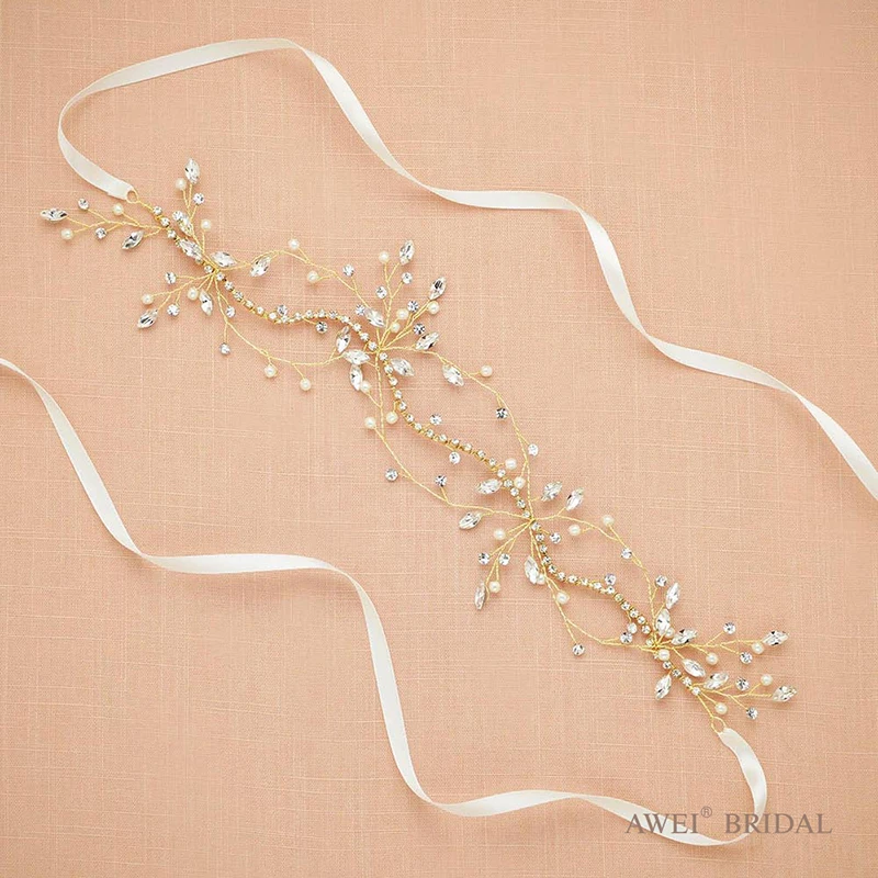 AWEI Свадебные Ободки для Невесты Свадебный Головной Убор с Бисером Аксессуары Для