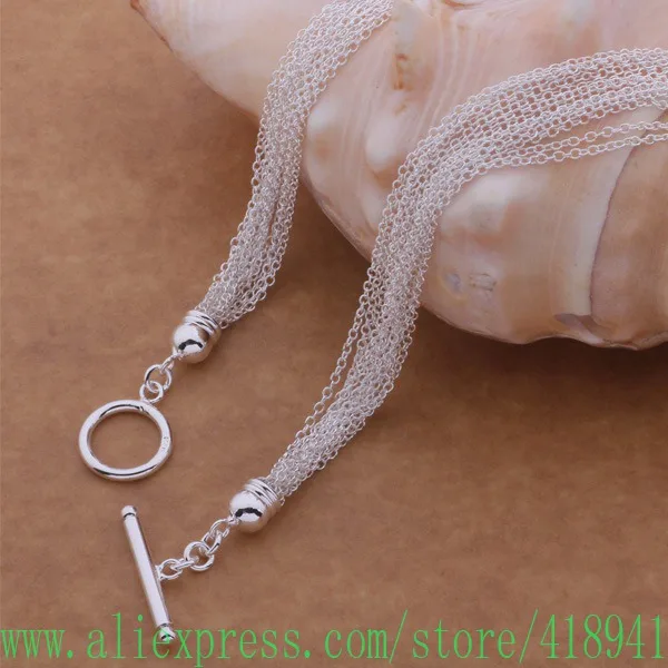 Ожерелье с серебряным покрытием модные ювелирные изделия многолинейное