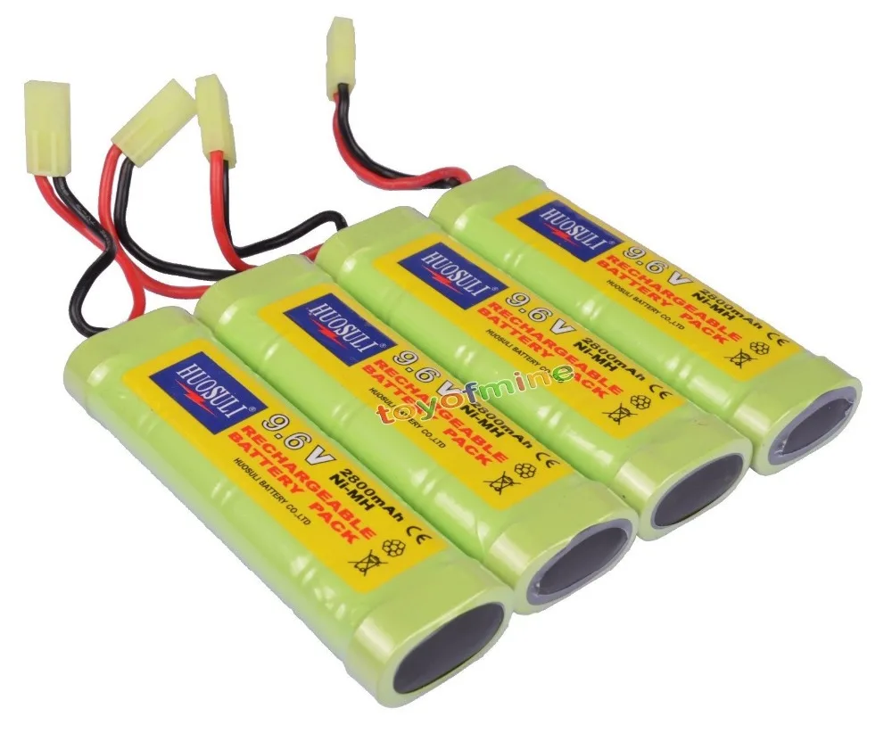 

4pcs 9.6V NiMH 2800mAh Rechargeable Battery Pack RC