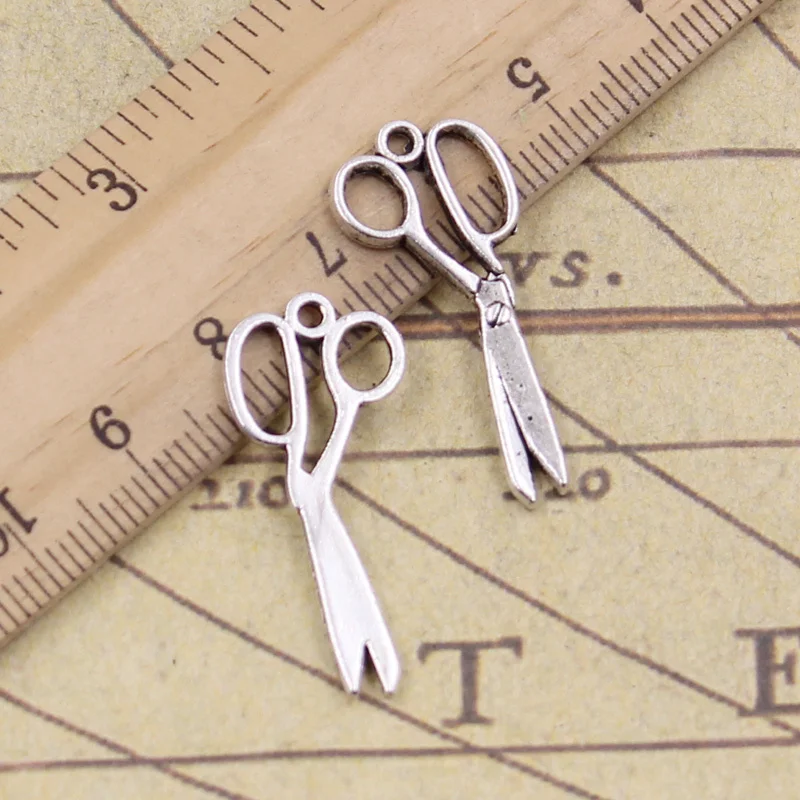 30 шт шармы Парикмахерские ножницы 30x13 мм тибетские бронзовые Серебристые подвески поделки сделанные результаты ручной работы антикварные DIY ювелирные изделия