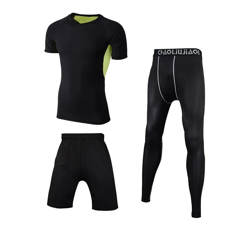 Men sportswear-09-F Мужские Компрессионные спортивные костюмы, дышащая Спортивная одежда для мужчин, эластичный спортивный костюм, одежда для занятий спортом, для тренировок, тренажерного зала, фитнеса, бега, наборы - Цвет: Men sportswear-09-F