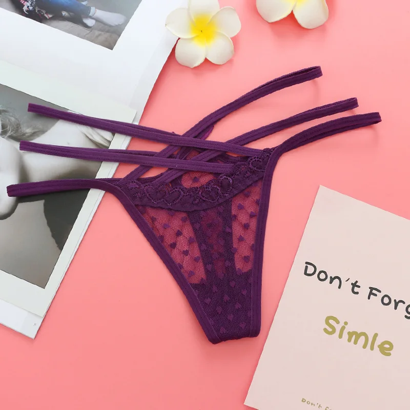 

Women Lingerie G-String Lace Underwear Femlae Sexy T-Back Thongs Hot Sale Transparent Panties Underpants