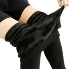 Зимние бархатные плотные женские теплые брюки INDJXND 2022 с высокой эластичной талией, Черная Спортивная одежда с эффектом пуш-ап, спортивная одежда