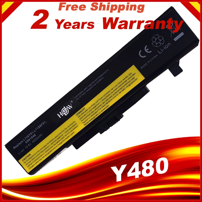 

HSW New 6cell Laptop battery for Lenovo g480 g400 Y480 Y485 Y580 Z580 G500 Z485 Z480 G485 G410