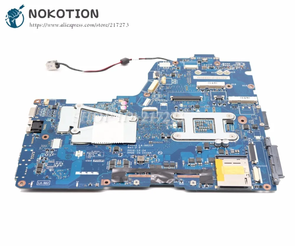 NOKOTION K000121720 PHQAA LA-6831P материнская плата для ноутбука Toshiba satellite P750 P755 Материнская плата ноутбука GT540M HM65 DDR3