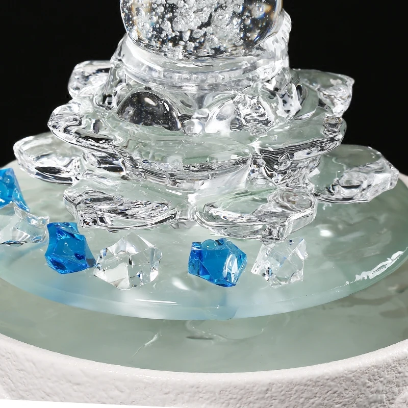 Прозрачный стеклянный Лотос хрустальный шар водяной фонтан керамический горшок
