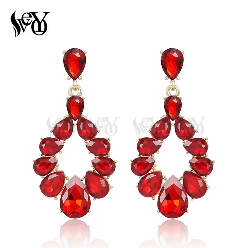 Женские серьги подвески Кристалл VEYO модные из цинкового сплава|crystal earrings