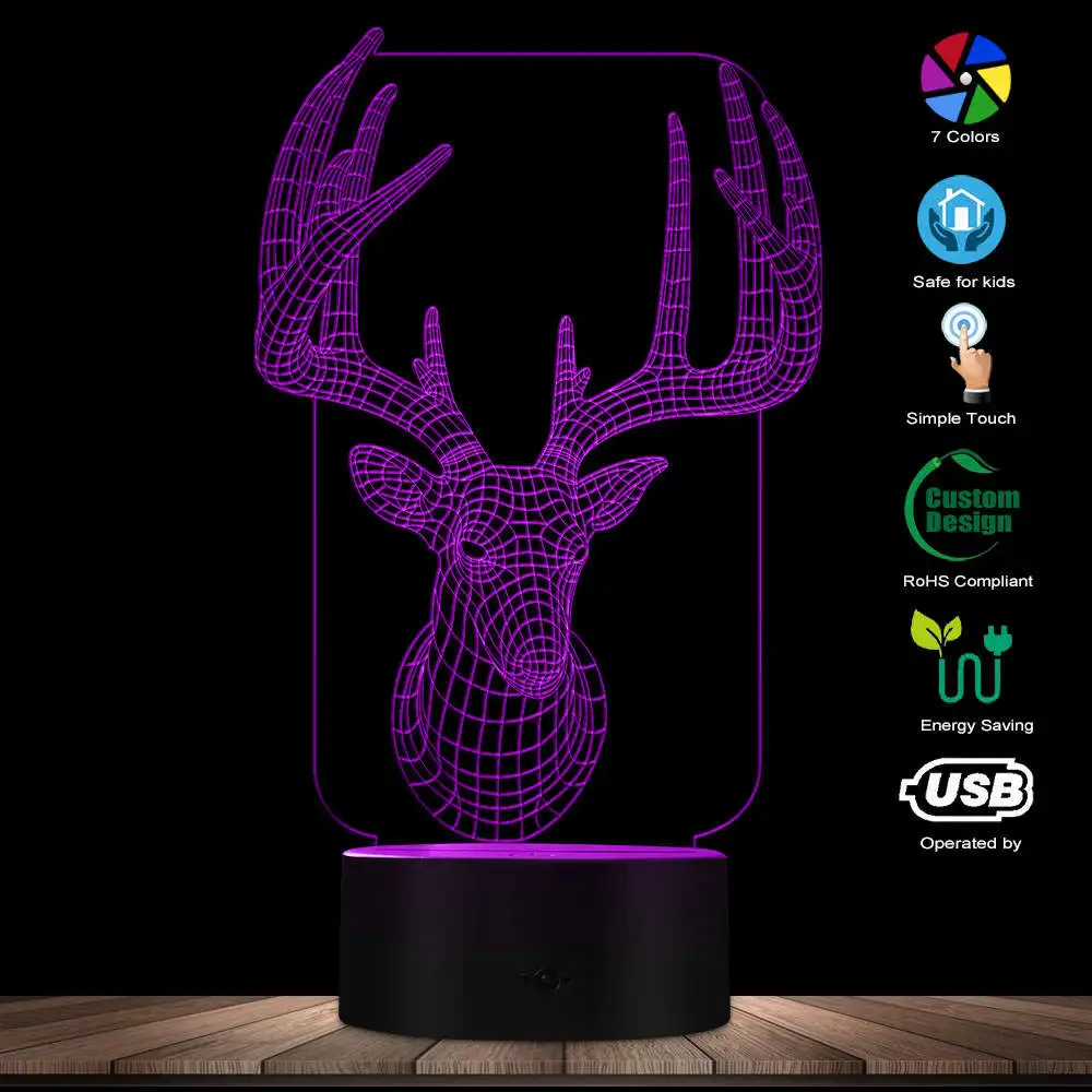 3D настольная ночник украшение на стол для дома лампа изменение цвета